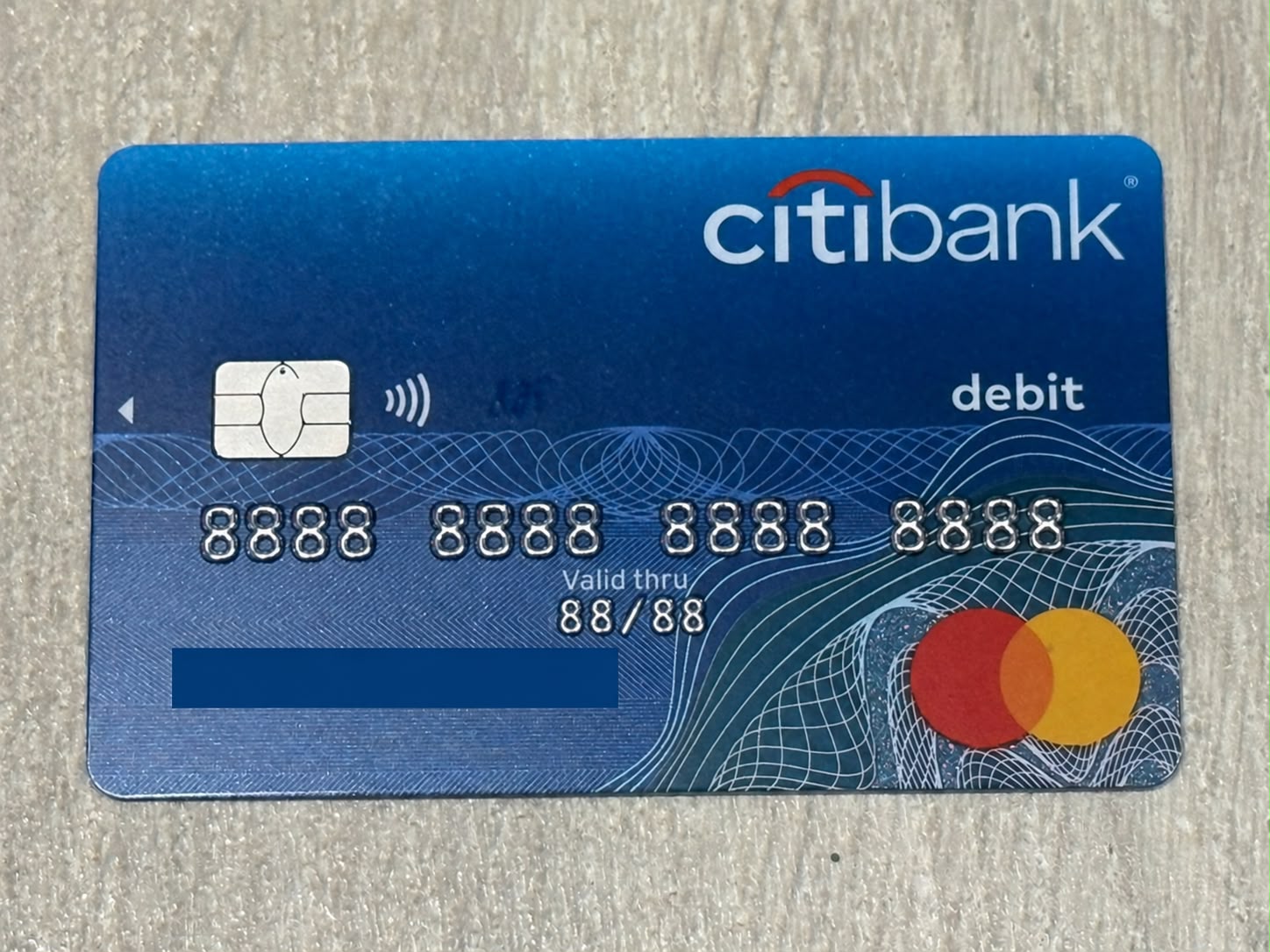 已遮蔽個人資料的 Citi Debit Card